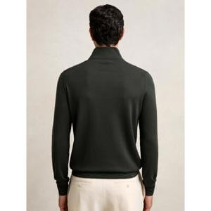 REISS Blackhall Merino Wool Half-Zip Funnel Neck Jumper